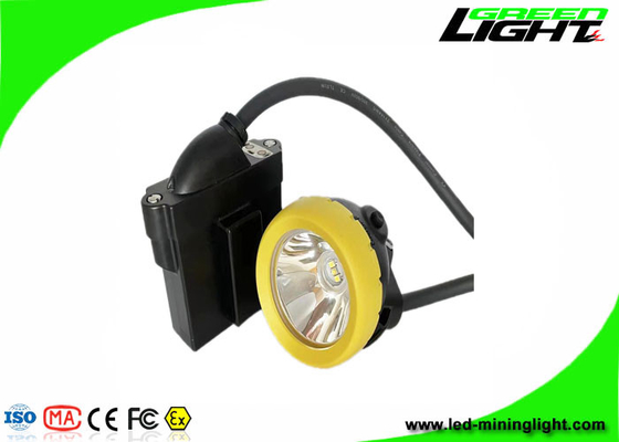 10000 Lux 216 Lumen 7800 MAh Kabelgebundene LED-Minenkappenlampe USB-Aufladung mit Warnfunktion für niedrigen Stromverbrauch Miner-Stirnlampe