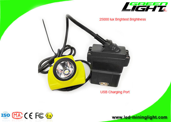 13600 MAh LED Miner Cap Lampe IP68 Wasserdicht 25000 Lux Kohlebergmann-Stirnlampe