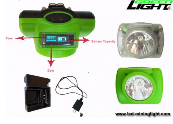 13000 Lux Cordless Miner Cap Lamp ABS PC Wiederaufladbar mit Smart OLED Screen SOS Mining Headlamp