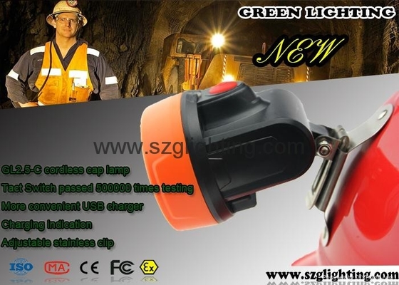 Orange der Bergbau-Licht-starke Helligkeits-LED Batterie 6000lux LED Bergbau-des Scheinwerfer-2.8Ah