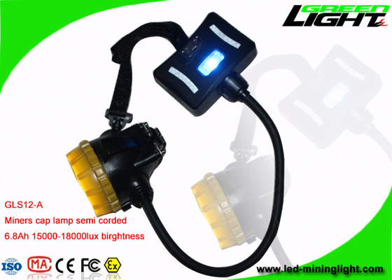 Halb geschnürter Kohlen-Bergmann Hard Hat Light 6.8Ah Li - Ion Battery With 2 SMD-Ersatzlichter