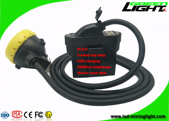 Geschnürtes Bergbaukopfleuchte USB-Ladegerät-gelbe/grüne Hauptder einfassungs-10000lux Helligkeit