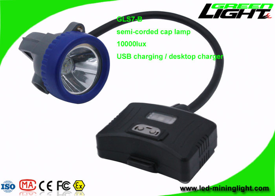 Halb- geschnürte Bergbaukappe beleuchtet 10000 Lux Compact Resistant With 1 Hauptleitungs-Licht 6 SMD