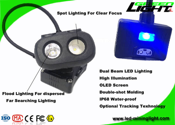 Bergmann-Kopfleuchte-Doppelstrahl USB 334lum OLED Schirm-LED, das 10.4Ah auflädt