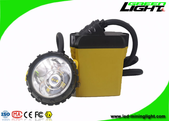 25000 Lux 10,4 Ah Wiederaufladbare LED-Bergbaulampe 800 mA Wasserdichter IP68-ABS-PC-Bergmannscheinwerfer mit Kabel