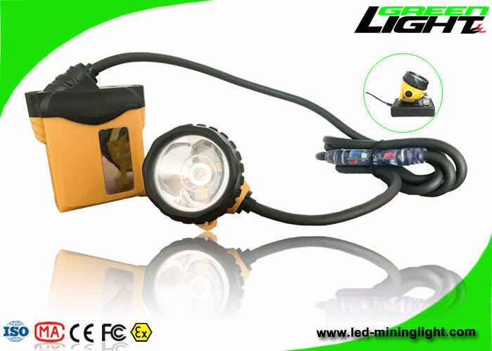 Führte wasserdichter Bergbauschutzhelm IP68 Helligkeits-Batterie-Zyklen 1200 der Licht-3.7V 25000lux