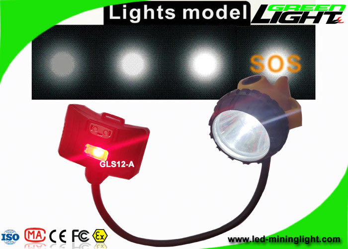 Hohe Helligkeits-Cree Led Headlamp Rechargeable Low-Energie-Warnung für Bergmann-halb- geschnürt