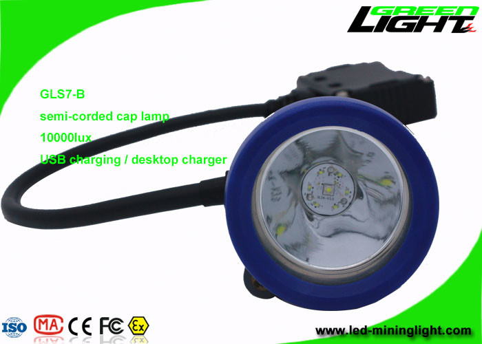 Halb- geschnürte Bergbaukappe beleuchtet 10000 Lux Compact Resistant With 1 Hauptleitungs-Licht 6 SMD